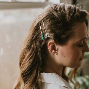 *NWT* Matr Boomie Jatasya set of 2 Turqouise bobby pins